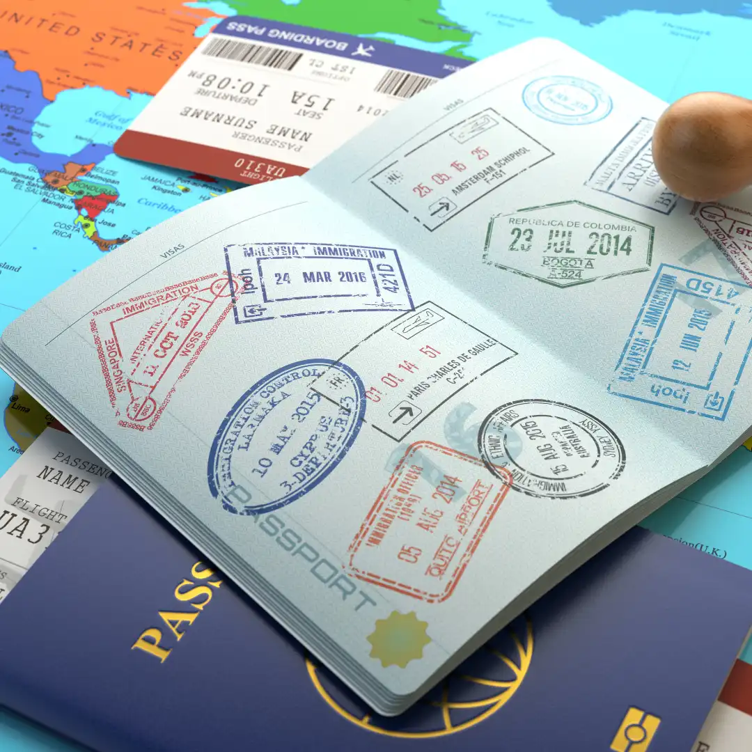 Reisepass mit Stempeln